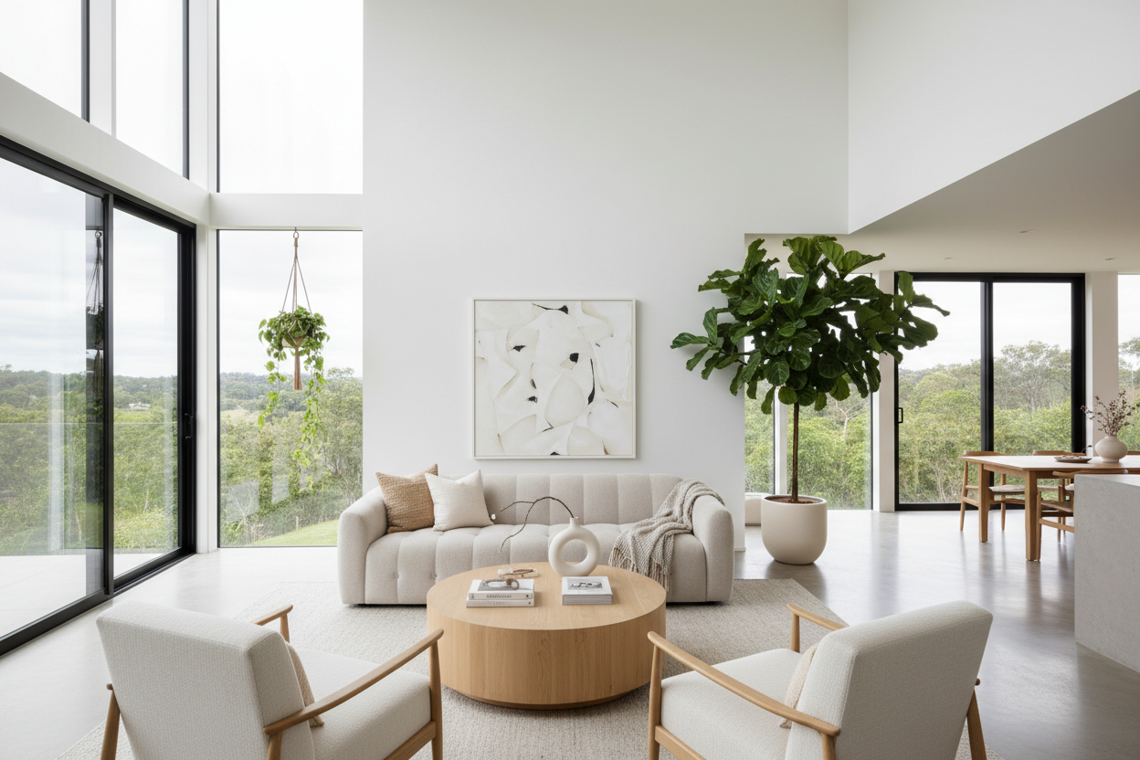 HomeZen About Section - Bright Airy Living Space