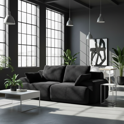 2-Seater Cloud Sofa - Memory Foam Modular Loveseat with Corduroy Fabric, Pet-Friendly, No Assembly Required